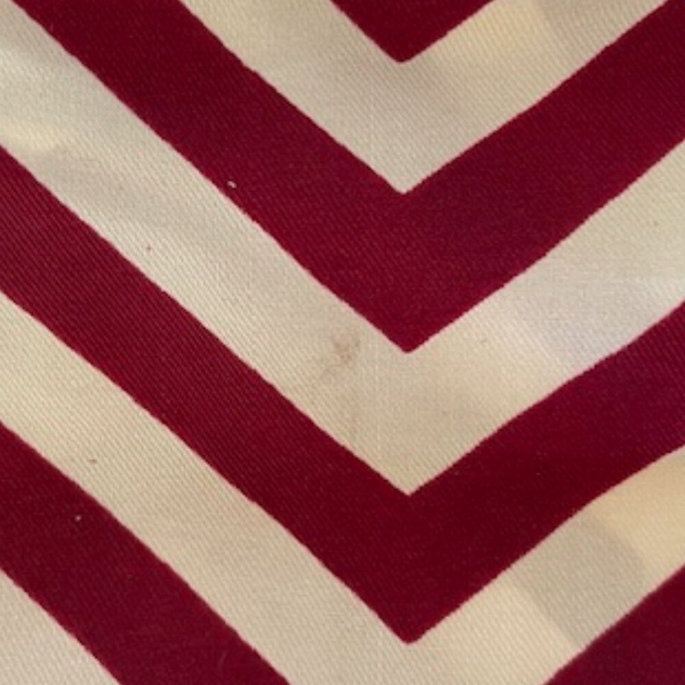 ECHO Cream Red Herringbone Oblong Vintage Scarf - Picture 10 of 12